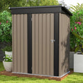 5x3 FT Brown Metal Outdoor Storage Tool Shed