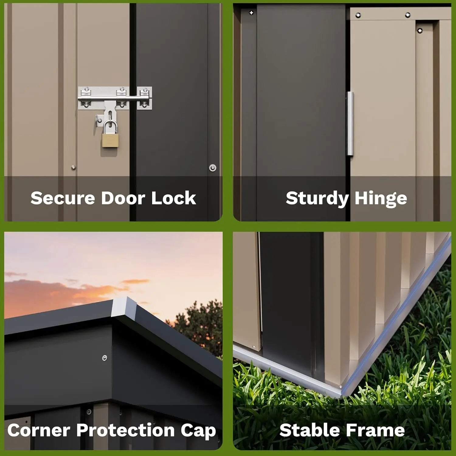 5x3 FT Brown Metal Outdoor Storage Tool Shed