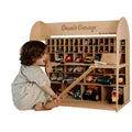 Wooden Toy Parking Garage with Elevator Storage