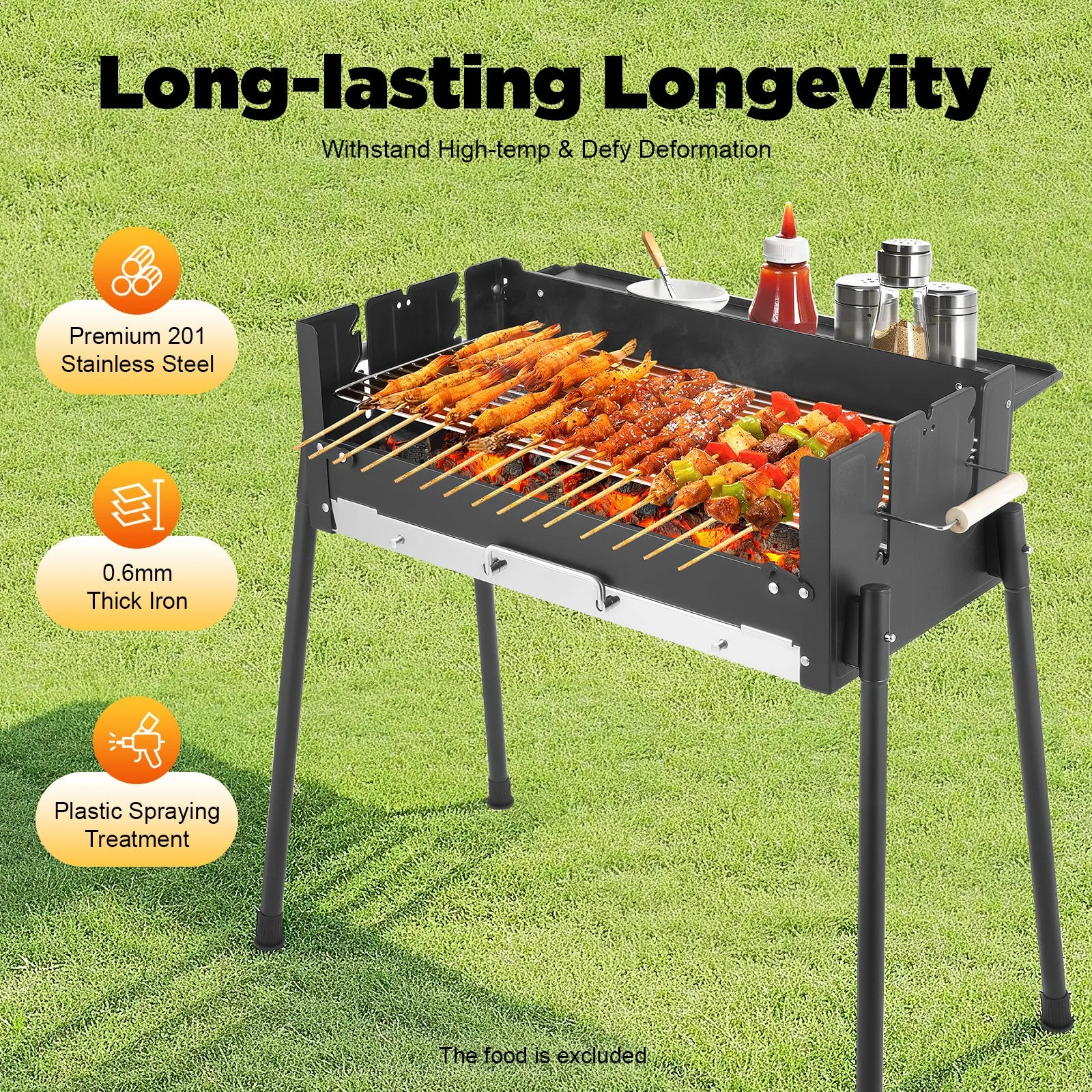 Portable Stainless Steel Outdoor Barbecue Grill