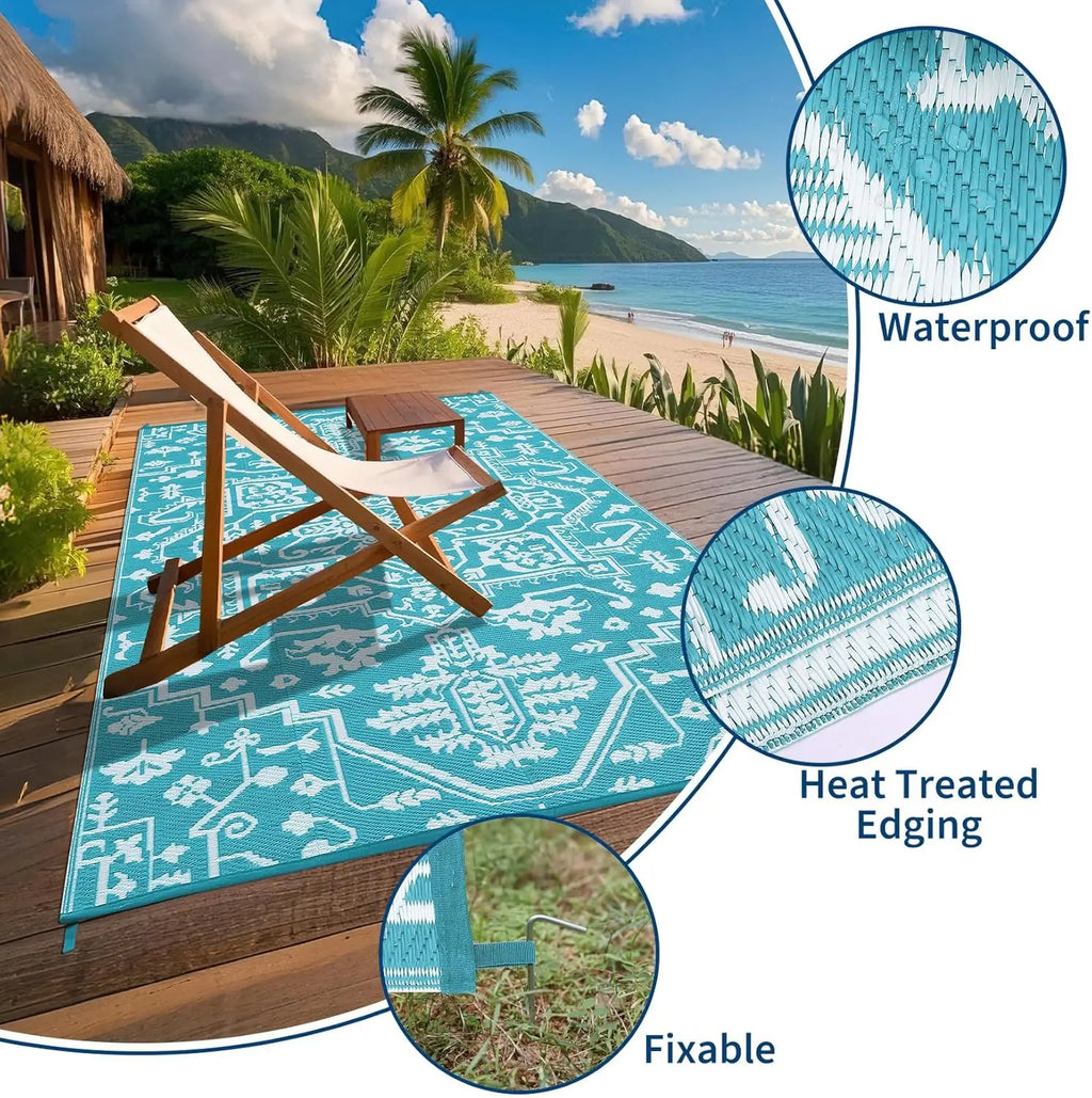 Waterproof Outdoor Area Rug Stain-Resistant
