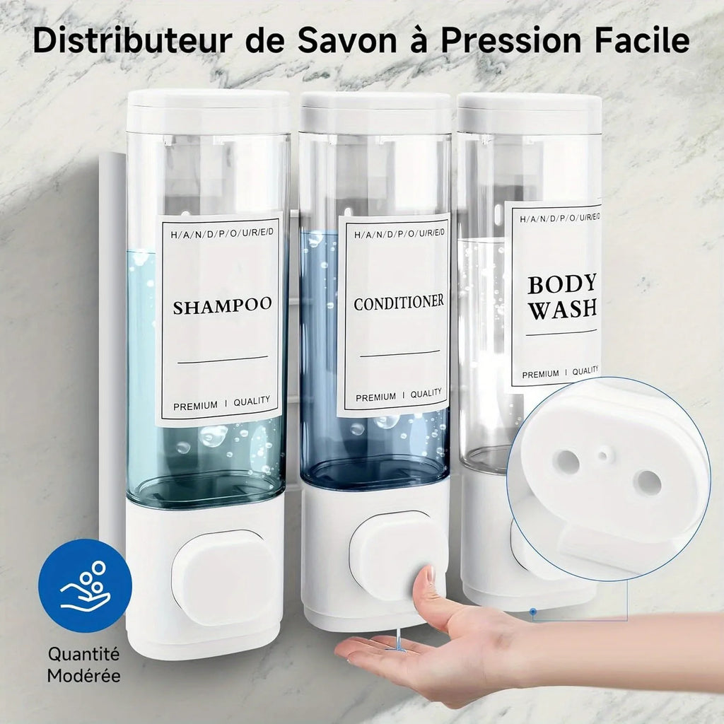 Shower Gel Dispenser, 3-in-1 Shampoo and Conditioner