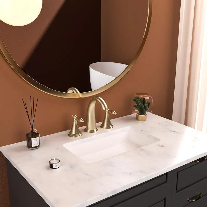 Gold 2-Handle Widespread Bathroom Faucet
