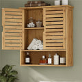 Natural Bamboo Wall-Mounted Adjustable Shelf