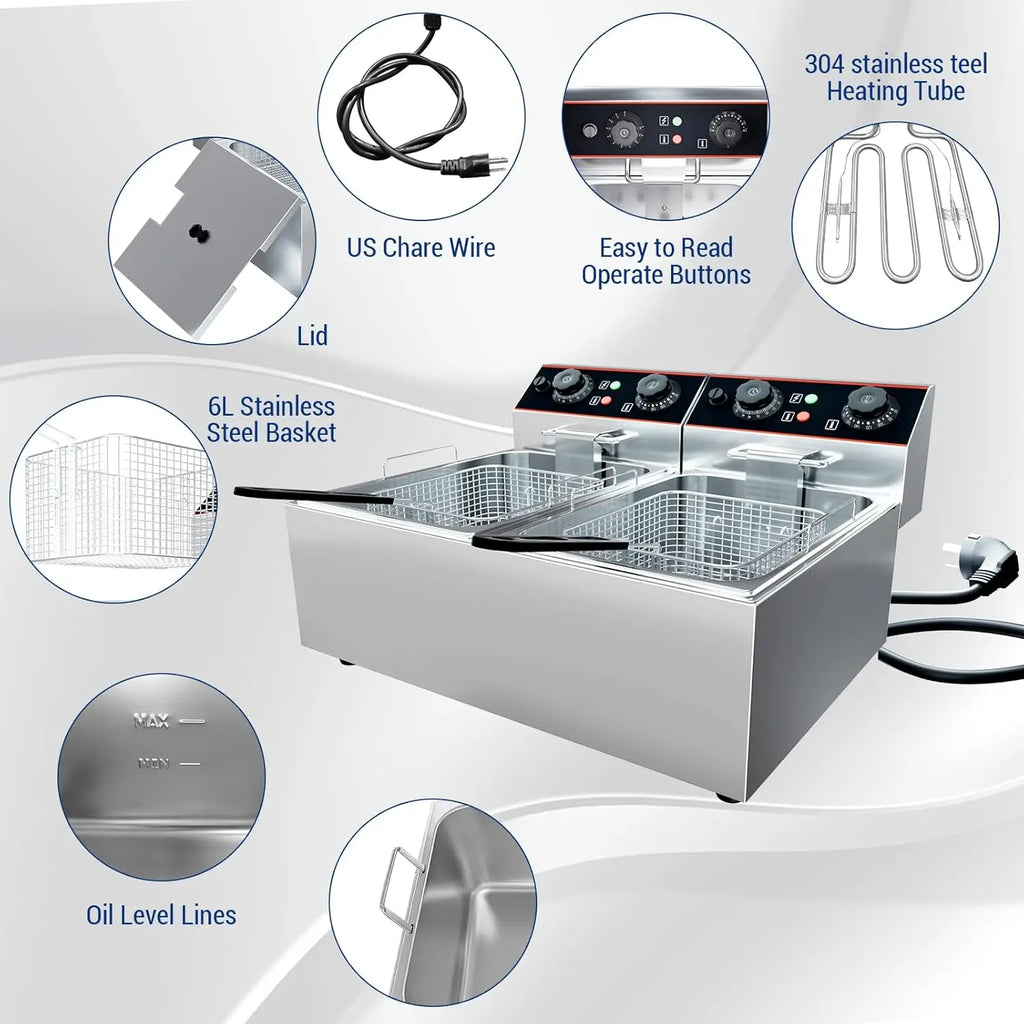 Commercial Electric Deep Fryer with Baskets