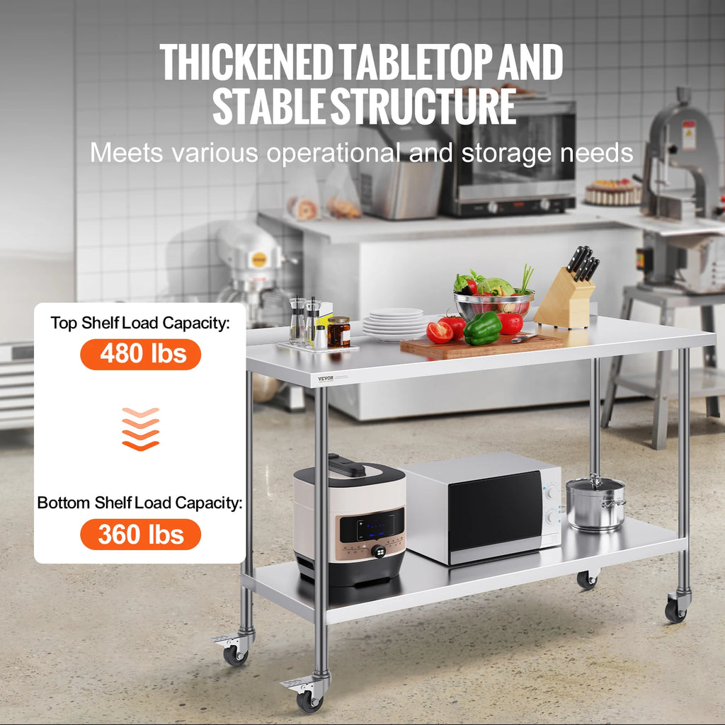 Table Stainless Steel Commercial Food Prep