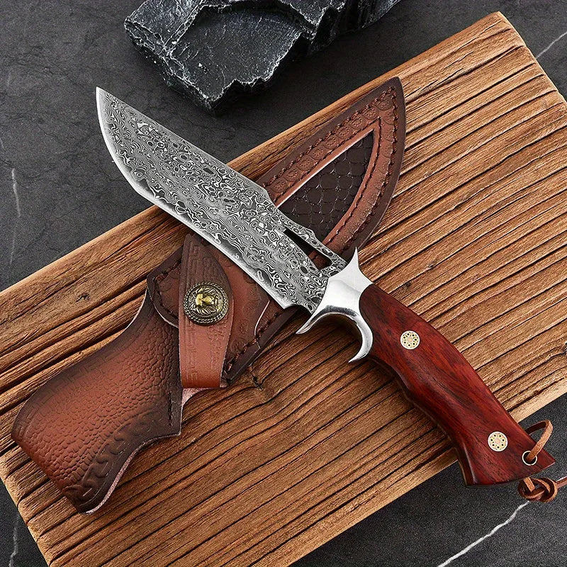 Damascus handmade forged knife