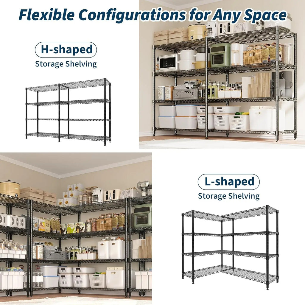 Heavy Duty Metal Shelving Unit 4-Tier Wire Rack