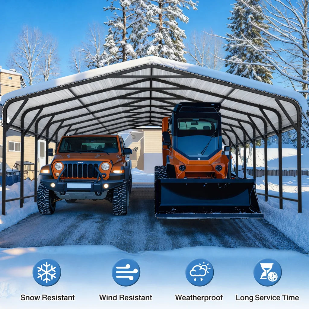 VIWAT 10x15~20x40FT Multi-Size Metal Carport