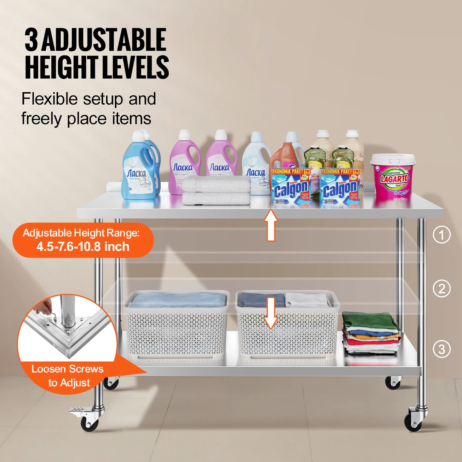 Table Stainless Steel Commercial Food Prep