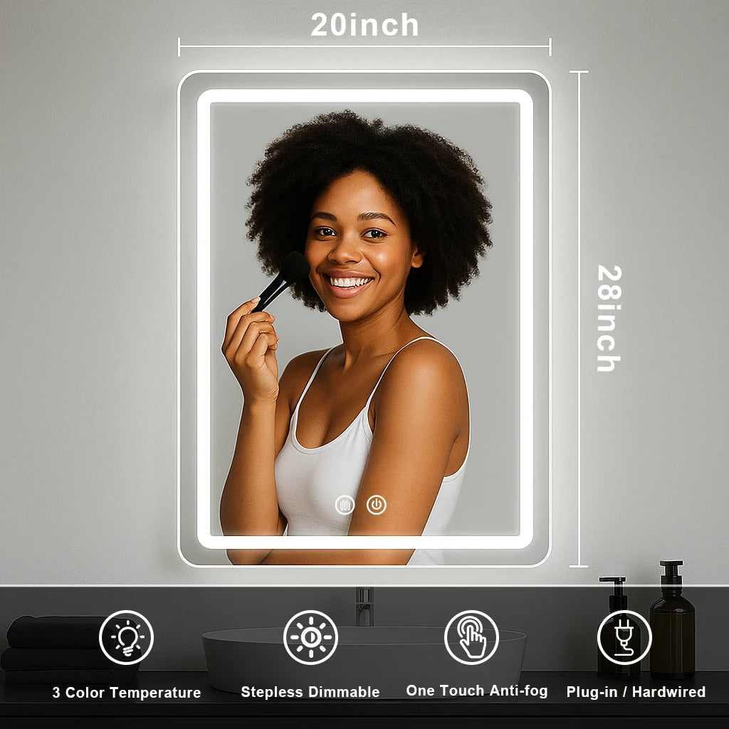 20x28 inch LED Bathroom Mirror Wall Mounted