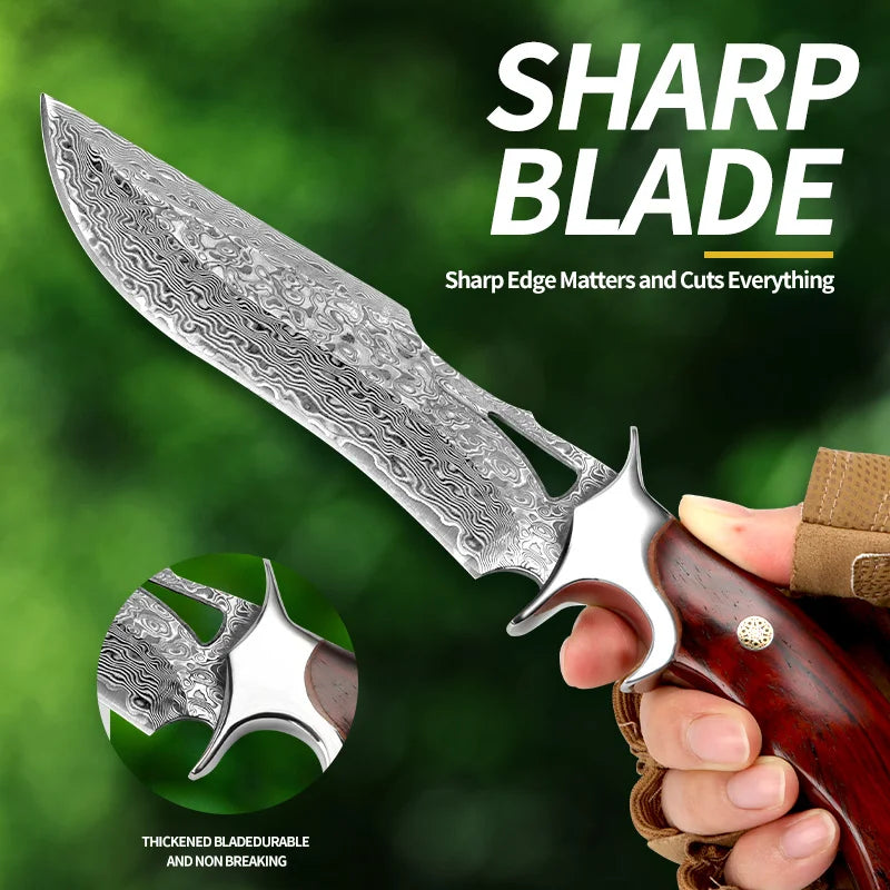 Damascus handmade forged knife