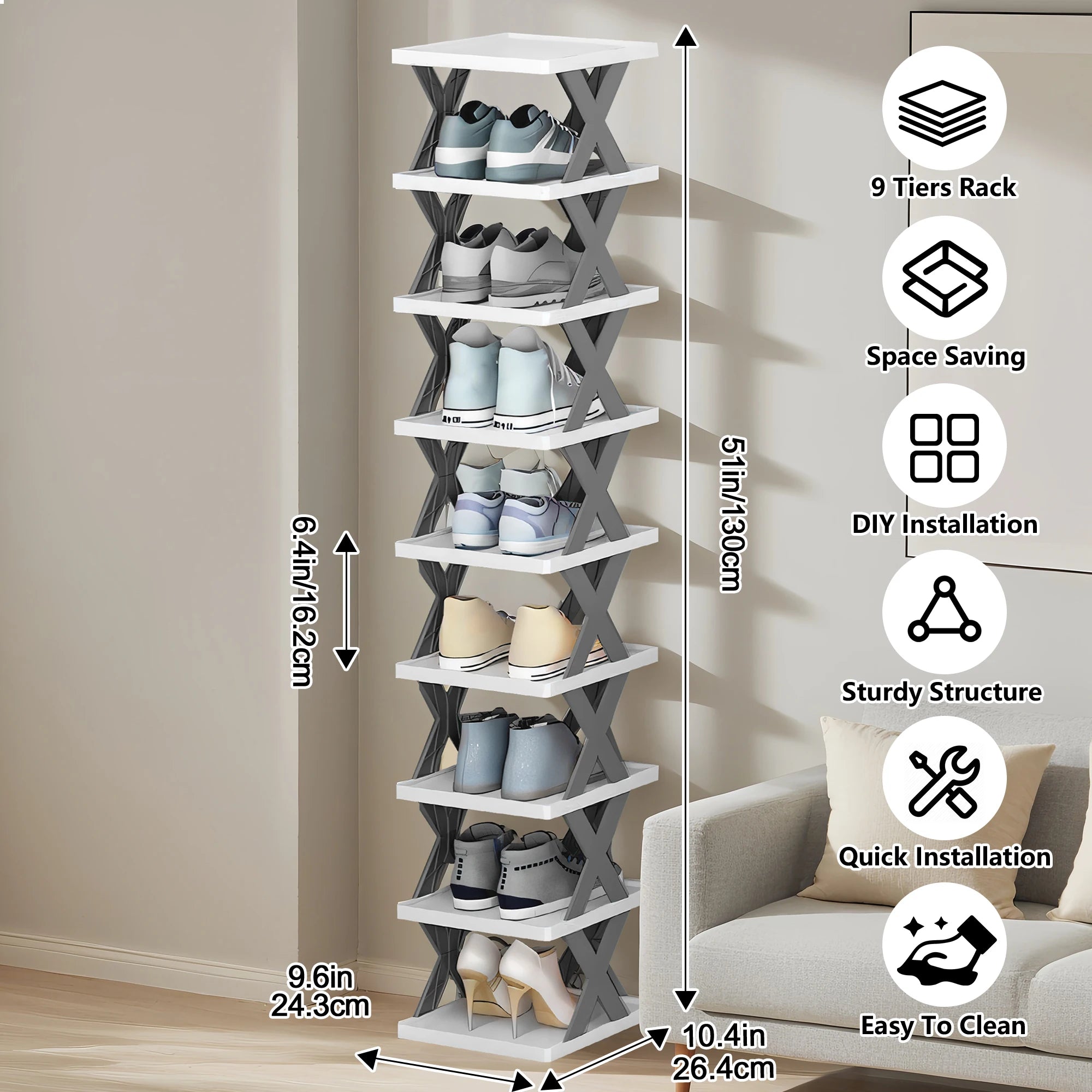 Shoe Rack Storage Organizer Detachable Multi Layer