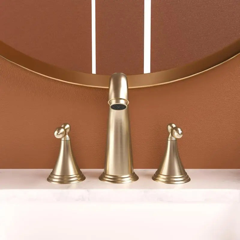 Gold 2-Handle Widespread Bathroom Faucet