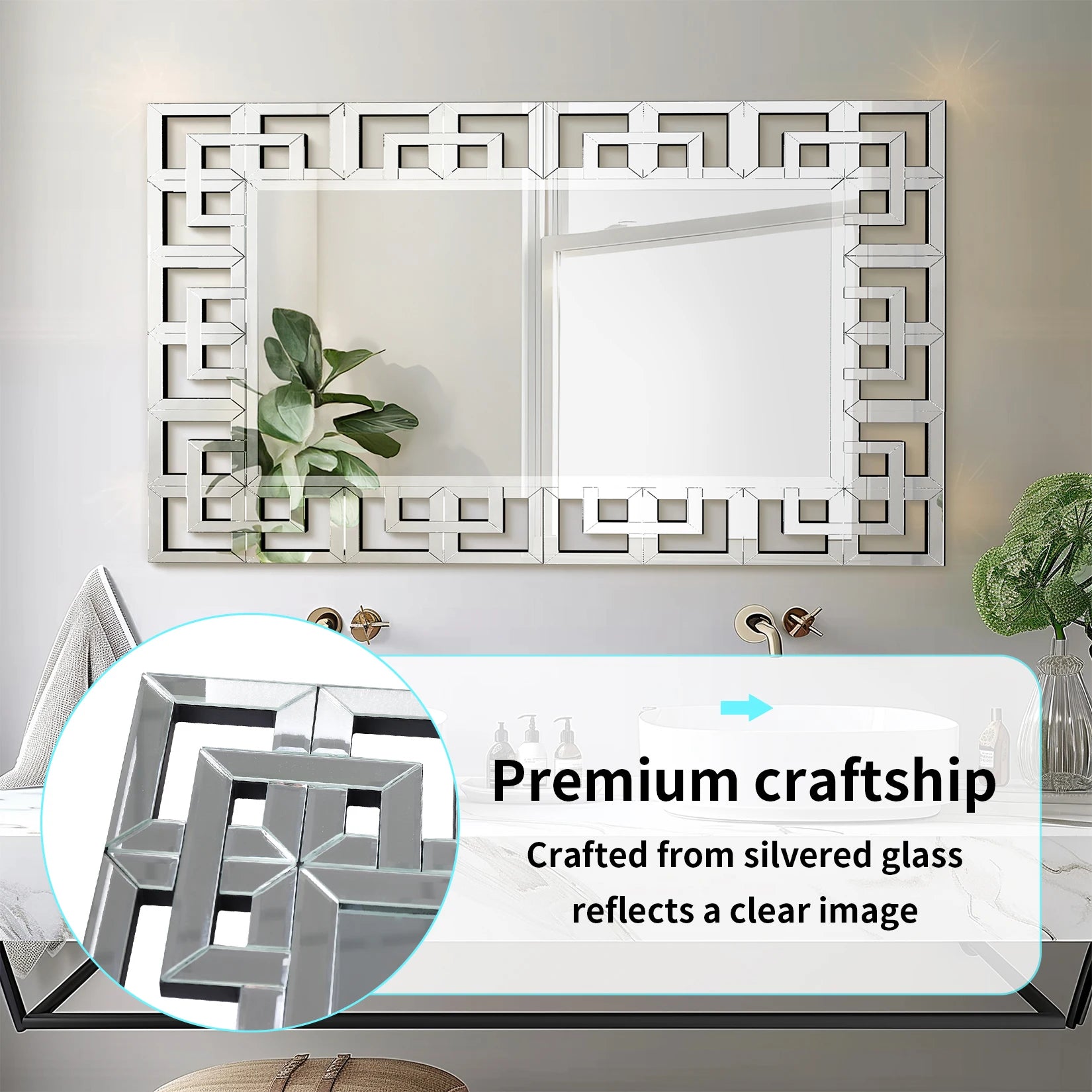 Beveled Glass Edge, Wall Accent Mirror