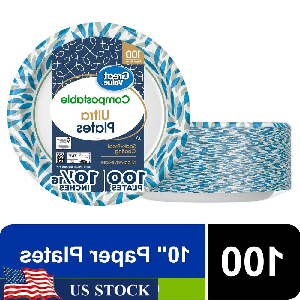 Ultra Compostable Paper Plates 10 Inch