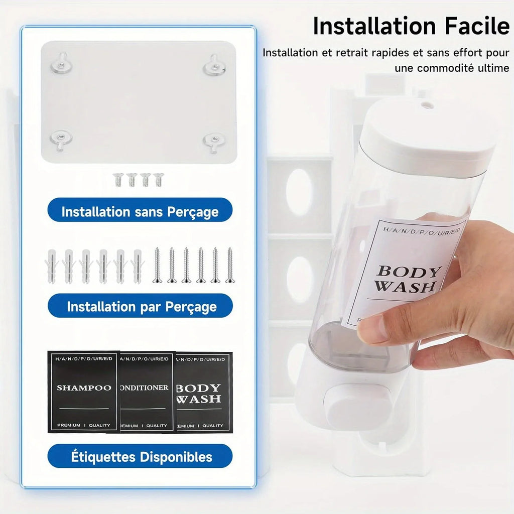 Shower Gel Dispenser, 3-in-1 Shampoo and Conditioner